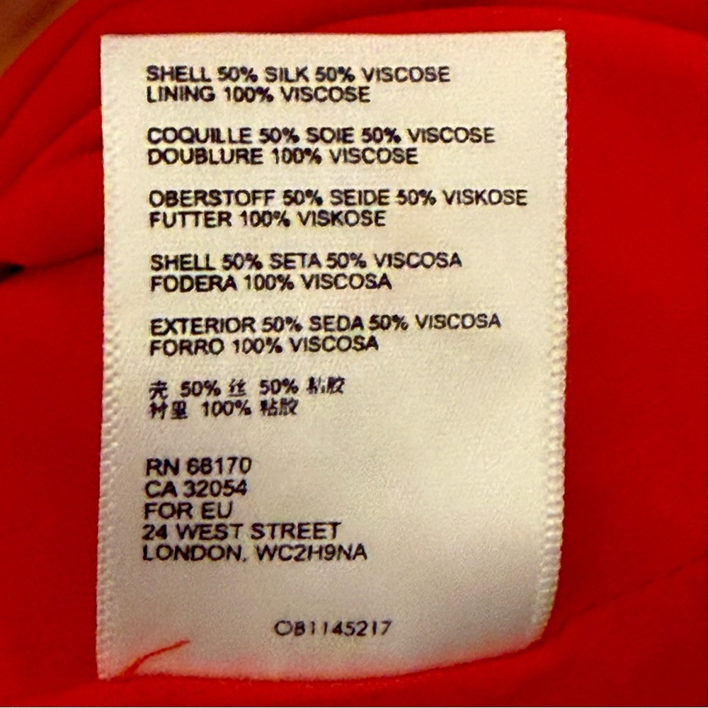 Anthropologie Skylar Surplice‎ Mini Dress Orange-Red Cream Flowers Size 8 - Picture 6 of 12